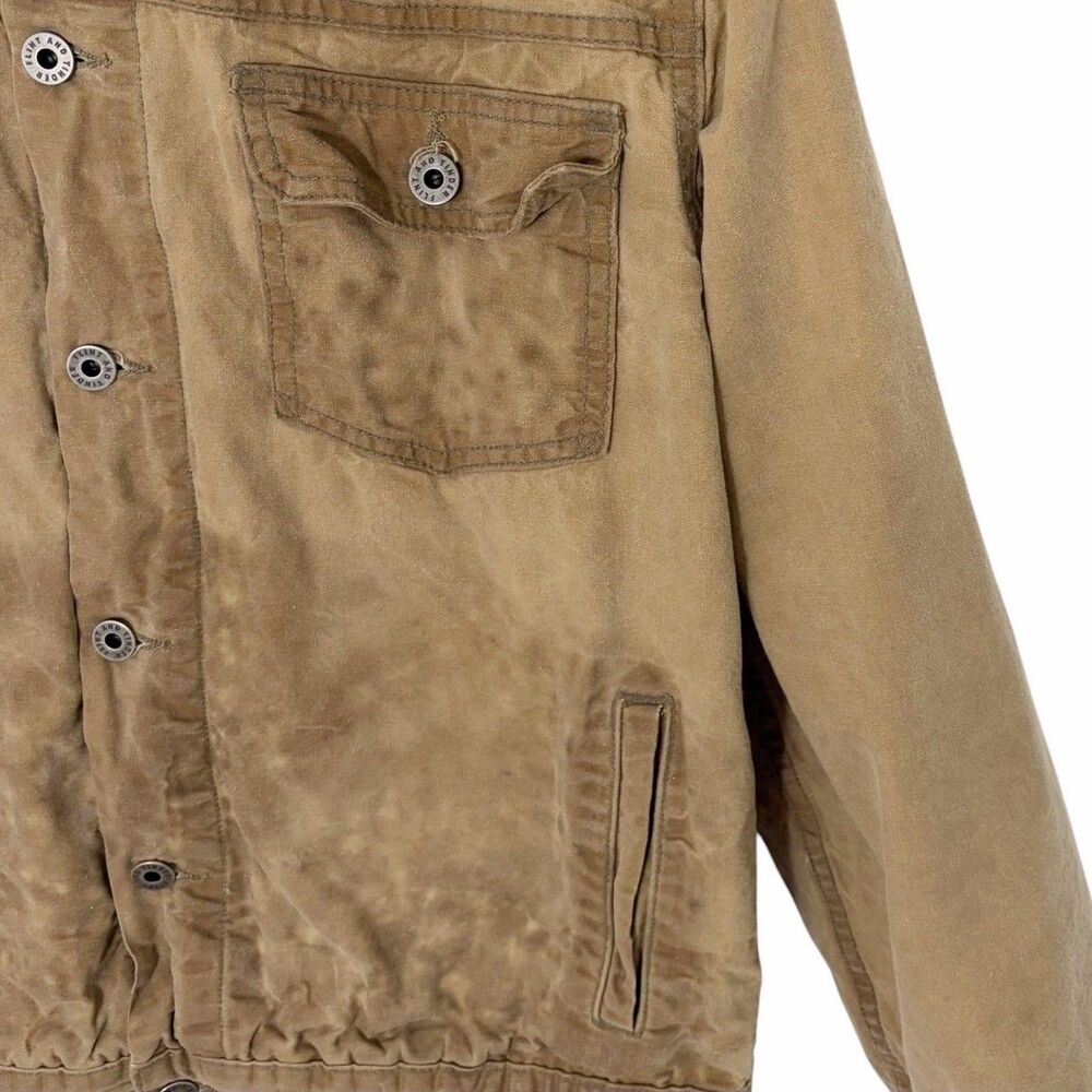 Flint and Tinder USA Made Waxed Trucker Jacket Brown Large Distressed - Picture 4 of 13